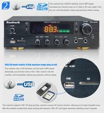 Sunbuck AV-80298BT 2000 Вт Bluetooth Стерео усилители высокомощный Профессиональный HiFi усилитель с дистанционным управлением FM USB SD 2 вход микрофона (art.: 3920be0ac8461)