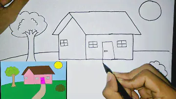 Cara Mudah Menggambar Rumah Untuk Pemula | Drawing House for beginners